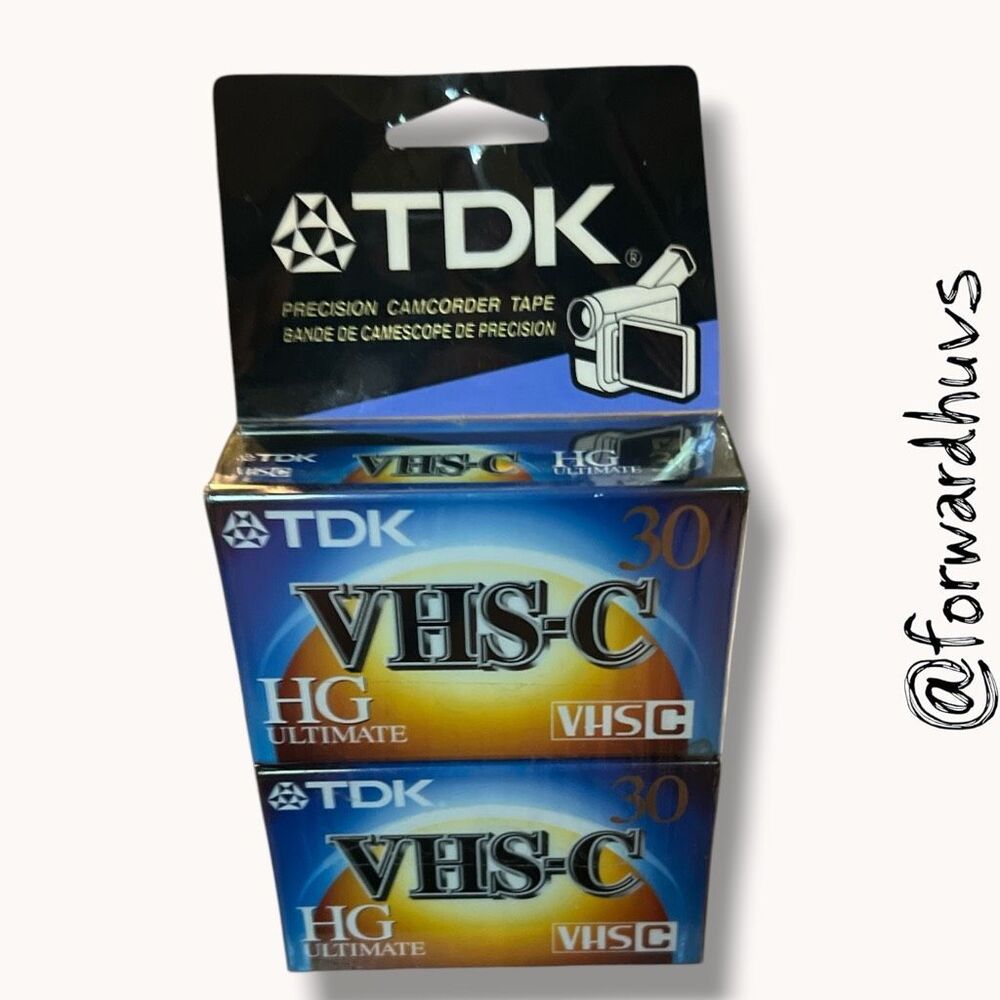TDK HG Ultimate VHS-C TC-30HG Camcorder Tapes 4 Pack Sealed New
